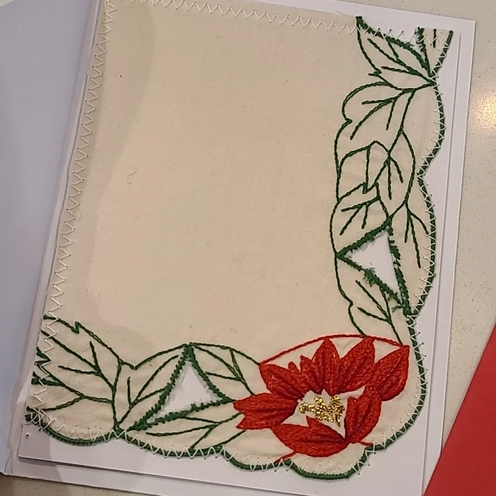 Handmade Christmas handkerchief cards.